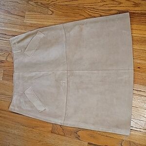 Isaac Mizrahi Tan Suede Skirt
